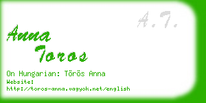 anna toros business card