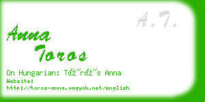 anna toros business card